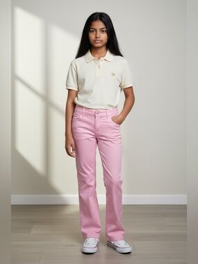 Lily Pulitzer Girls Size 12 Small Wale Pink Corduroy Pants EUC Adjustable Waist